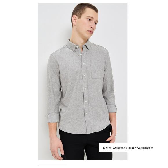 Rhone Men's WFH Shirt long sleeve Button Up in heather grey size M - Picture 1 of 14